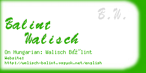 balint walisch business card